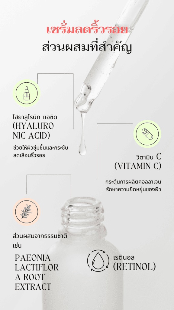 เซรั่มลดริ้วรอย ส่วนผสมที่สำคัญ ที่แพทย์ผิวหนังแนะนำ