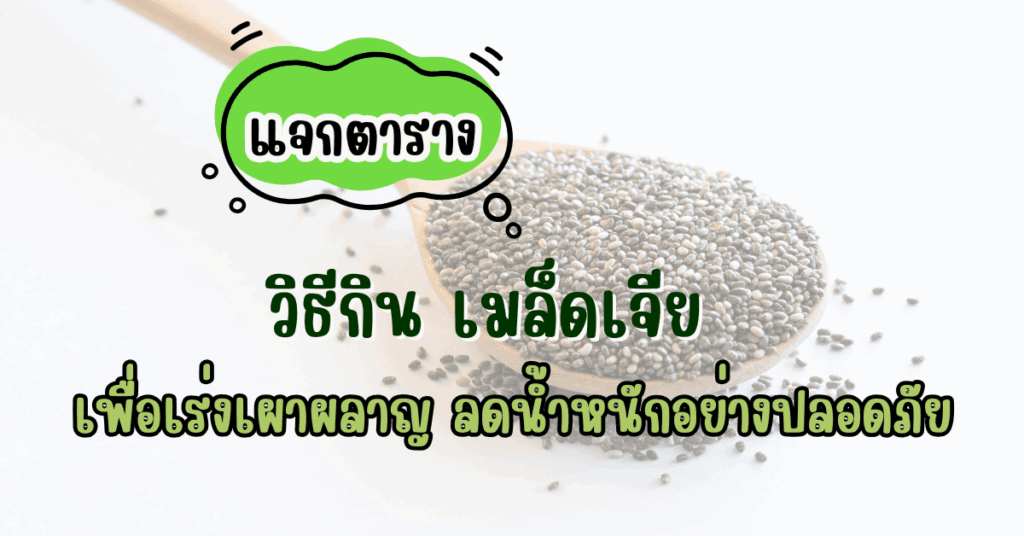 วิธีกิน เมล็ดเจีย